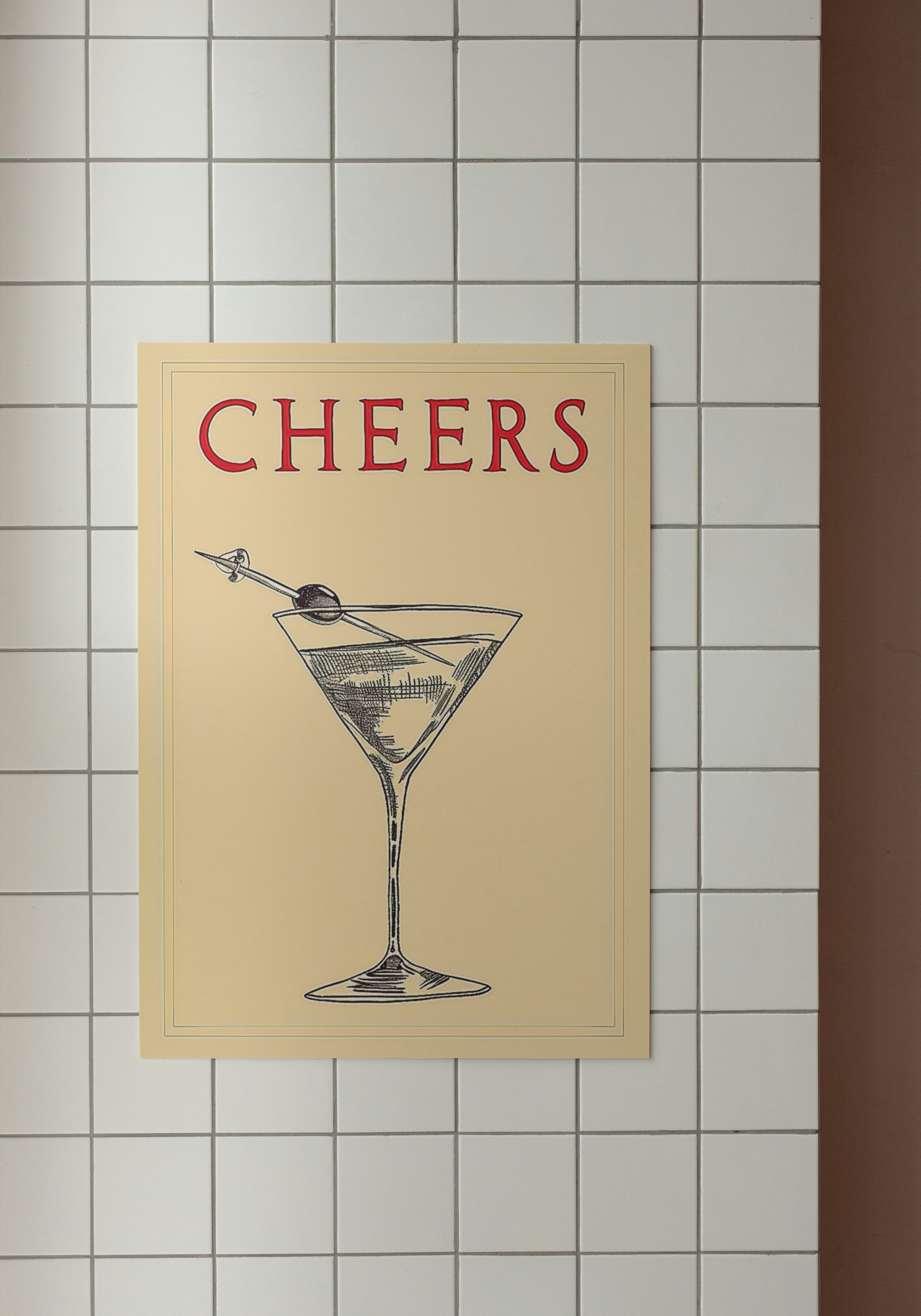 Cheers – Retro Martini Cocktail Print