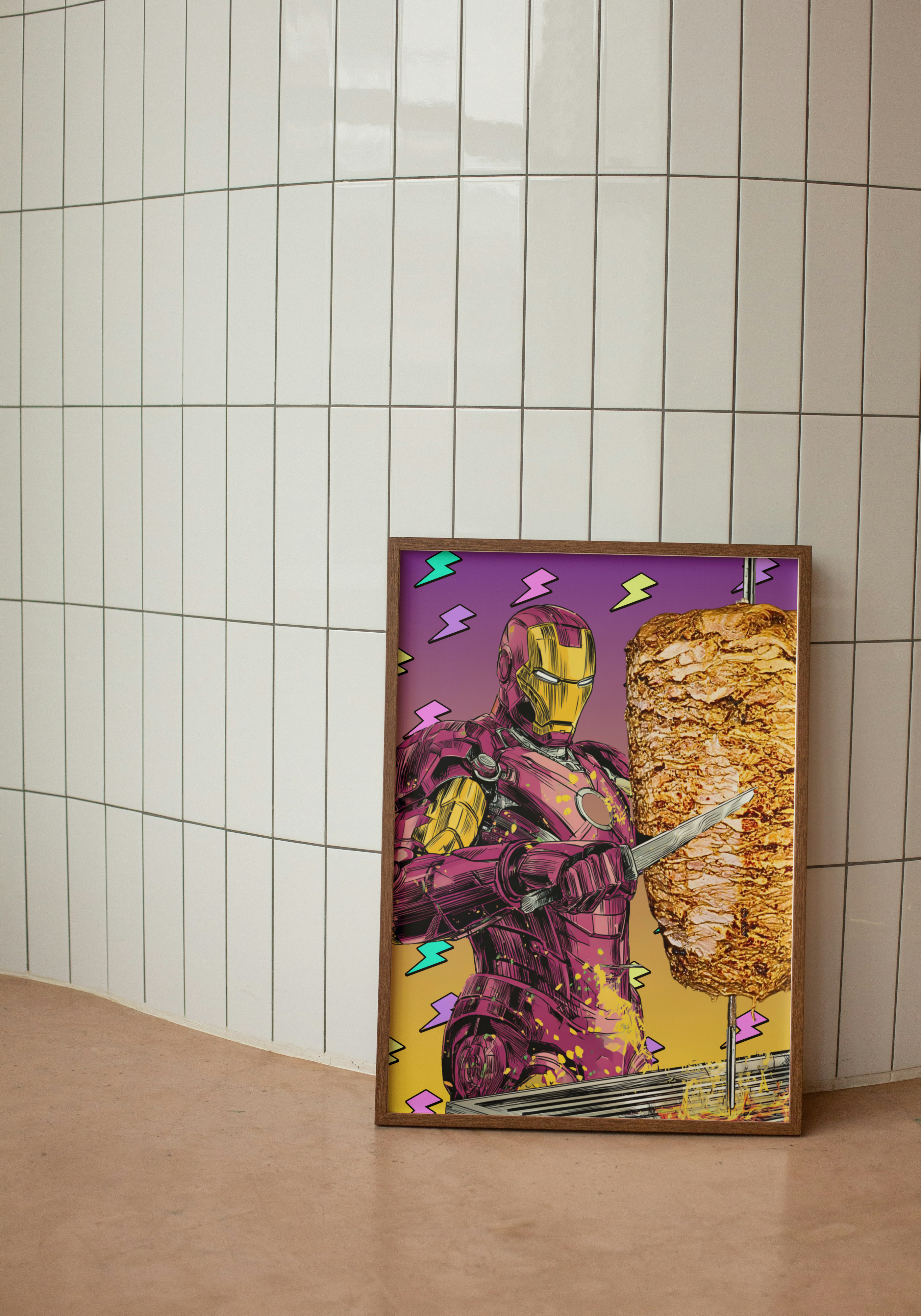 Iron Shawarma – Superhero Pop Art Poster