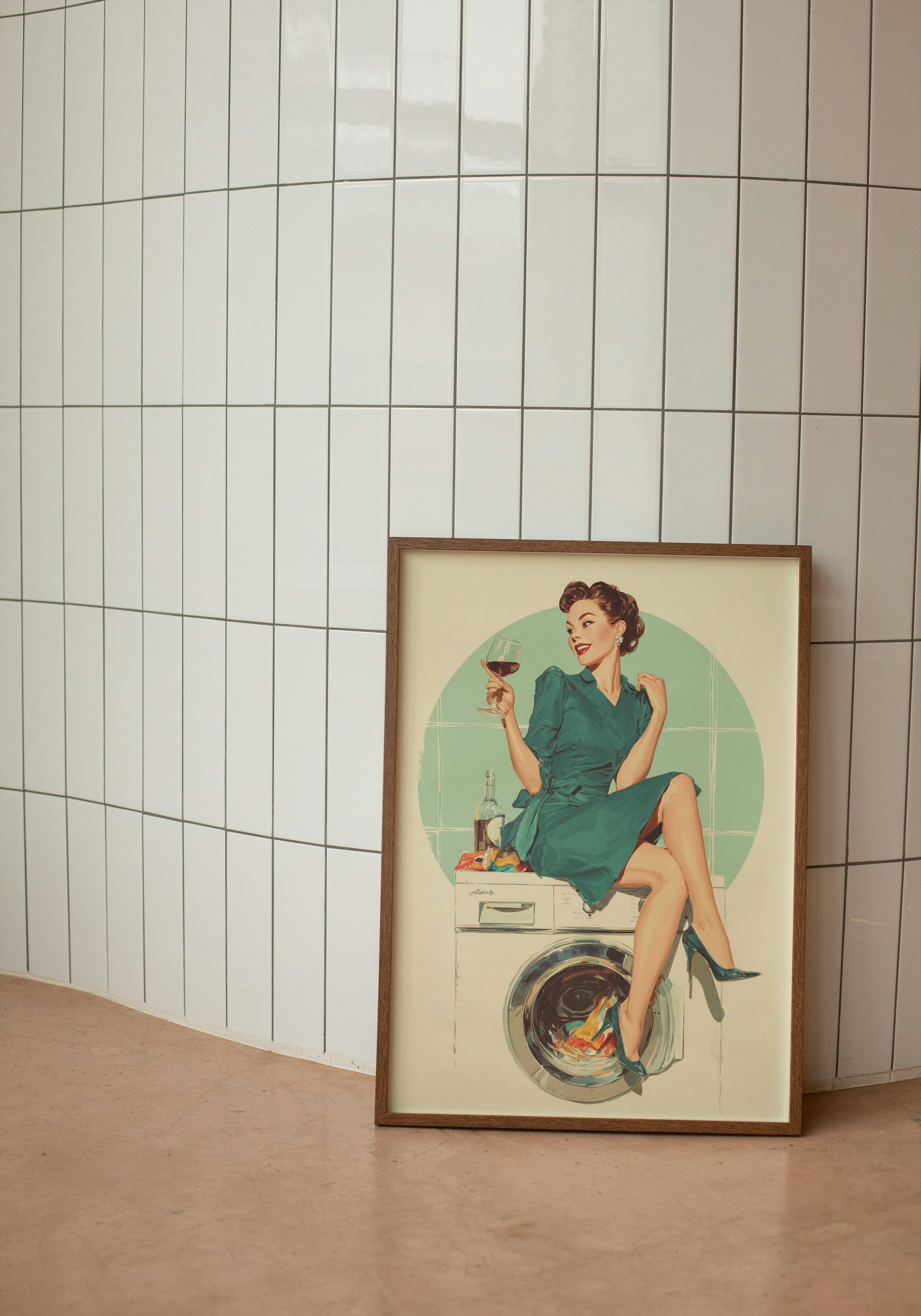 Laundry & Wine - Retro Pin-up Print
