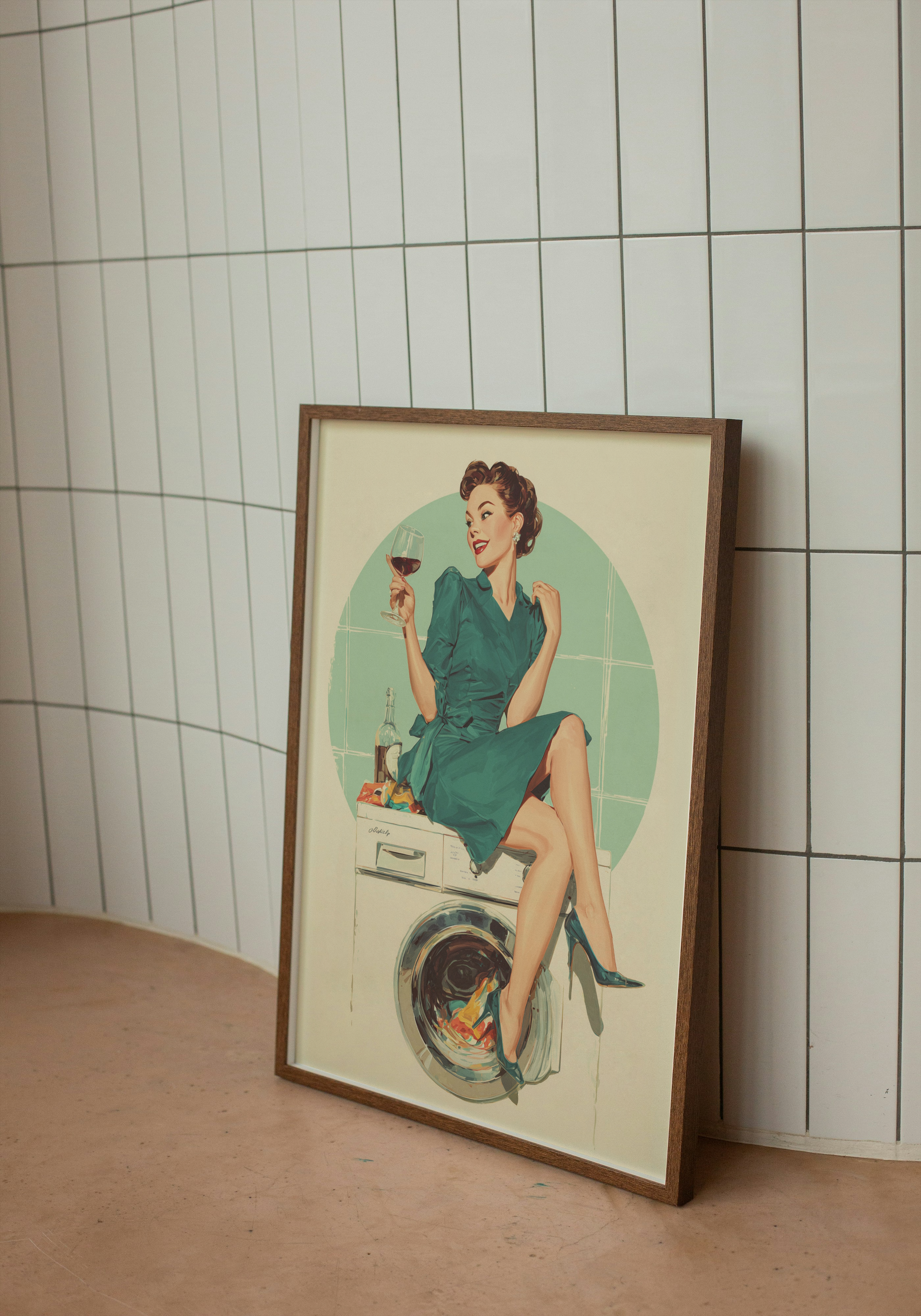 Laundry & Wine - Retro Pin-up Print