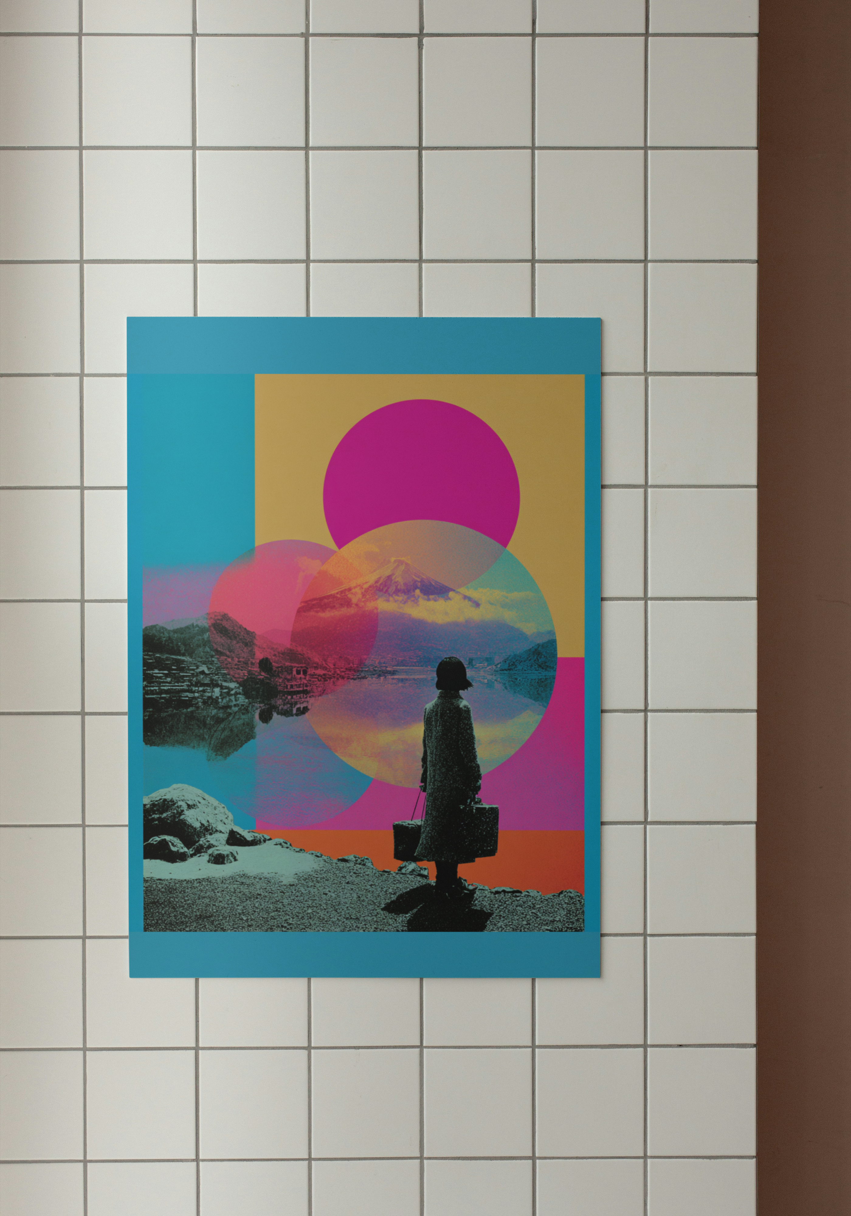 Neon Departure – Dreamy Mount Fuji Pop Art Poster
