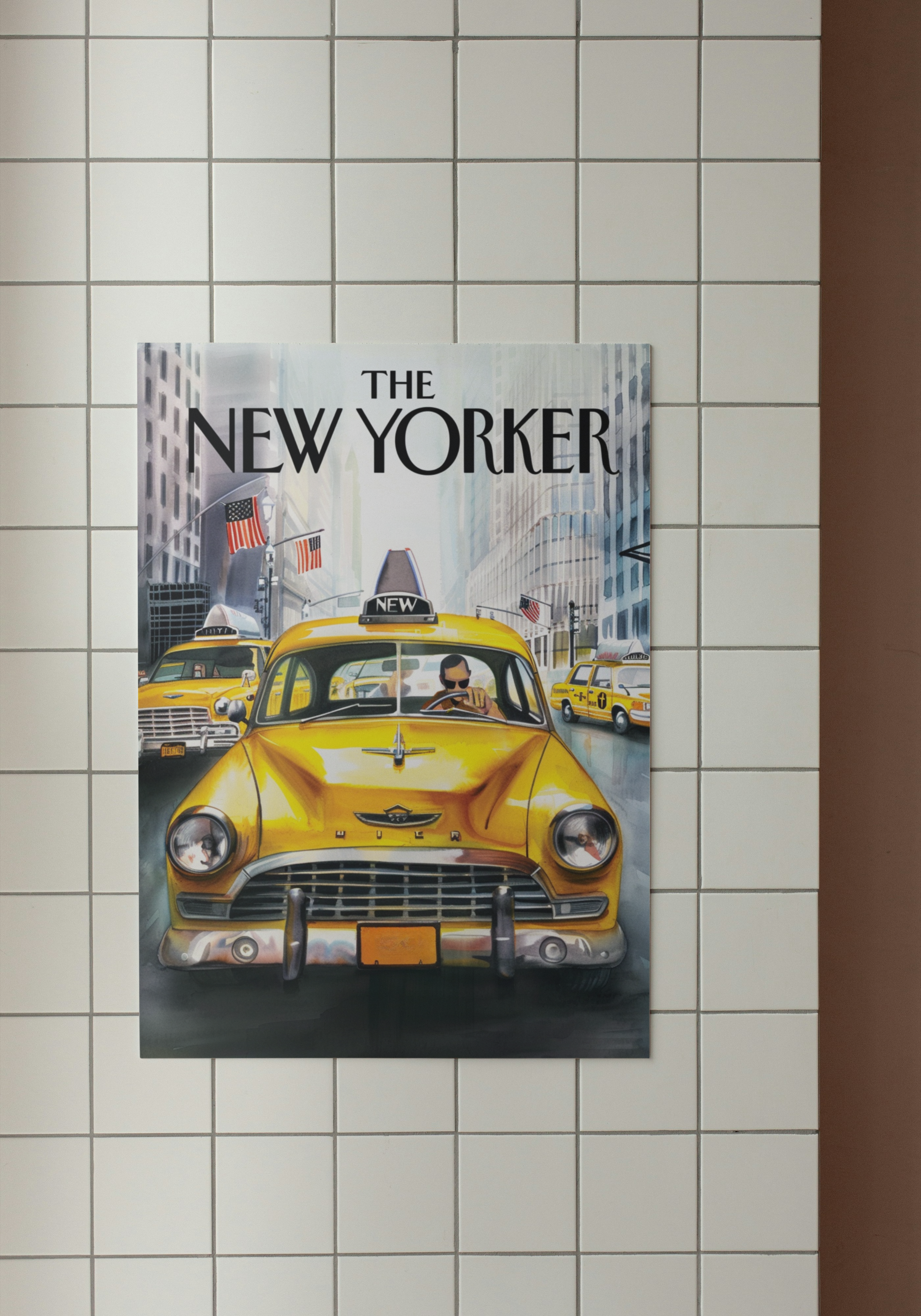 NYC Taxi Ride – Retro Magazine Print