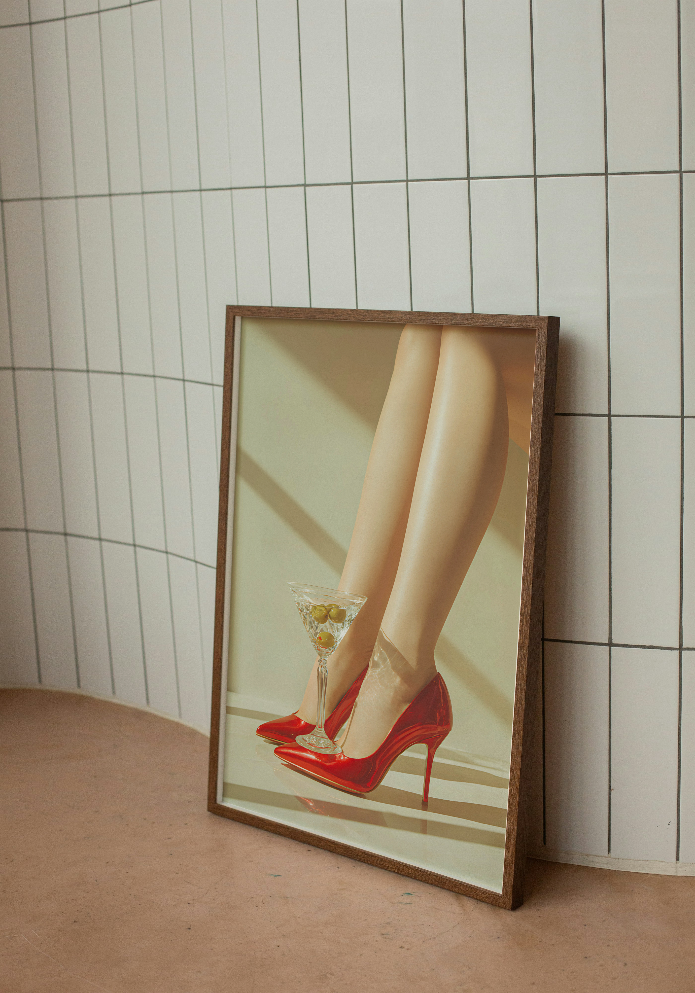 Seduction – Red Heels & Martini Print