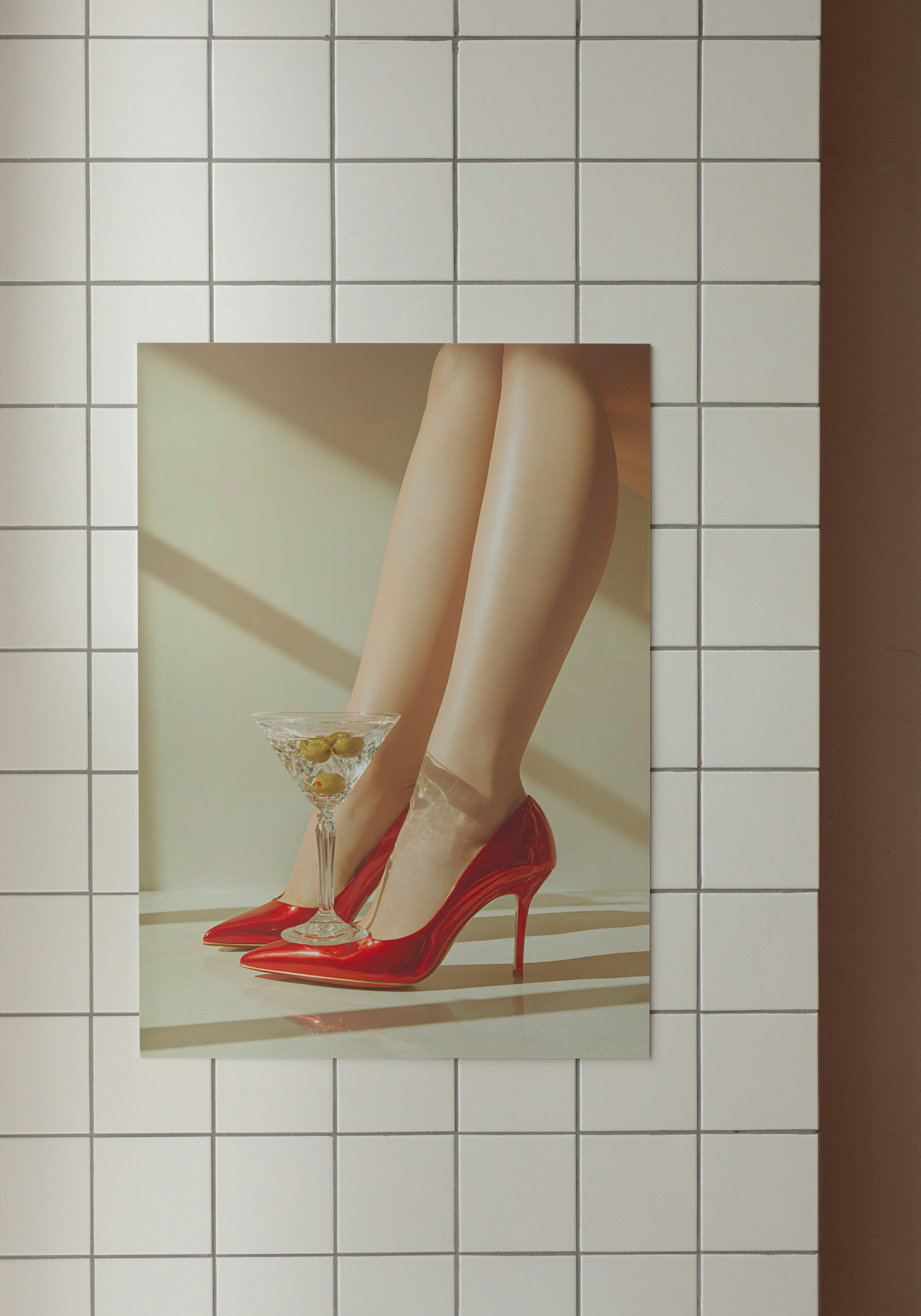 Seduction – Red Heels & Martini Print