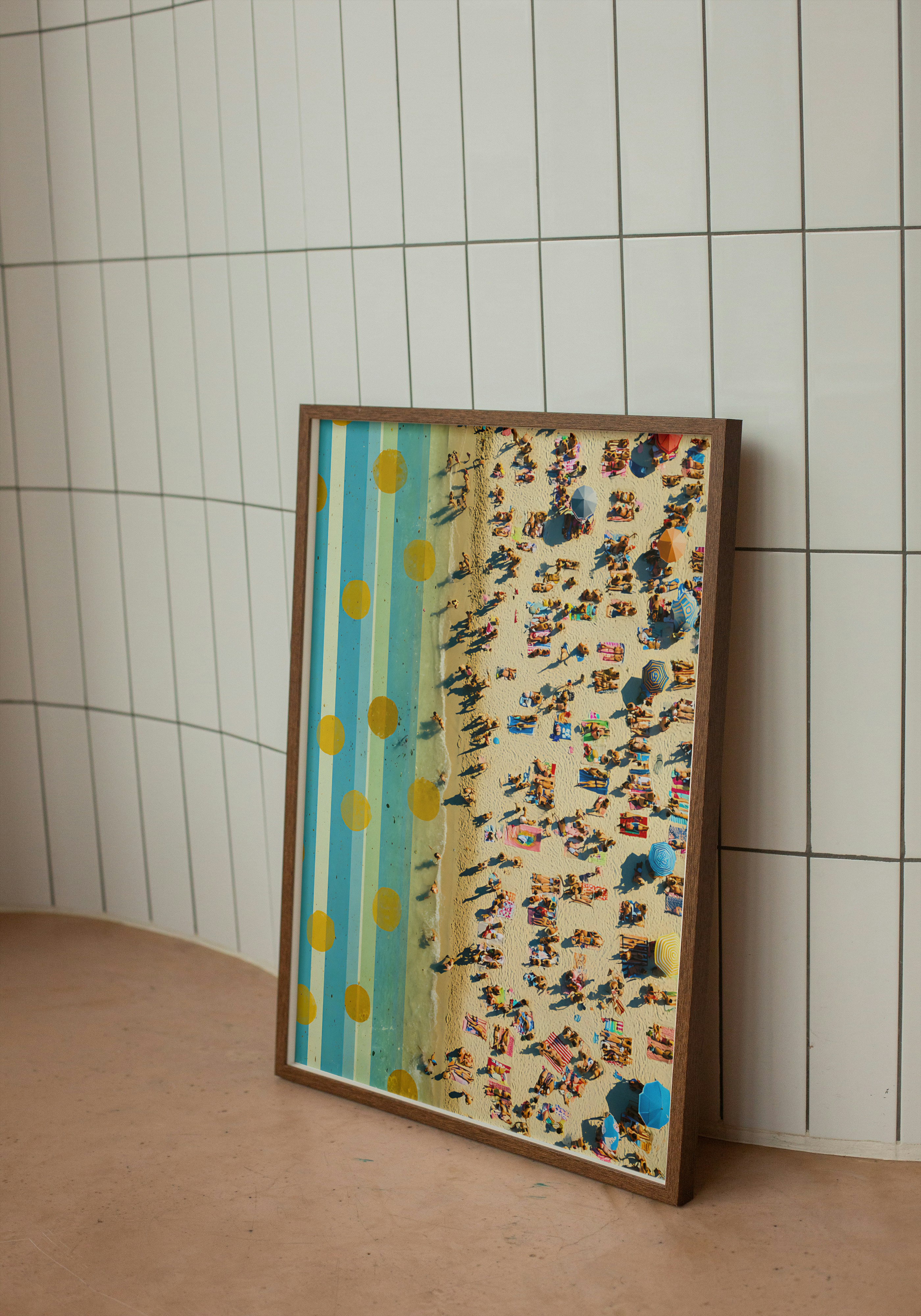 Summer Beach Aerial – Retro Coastal Print