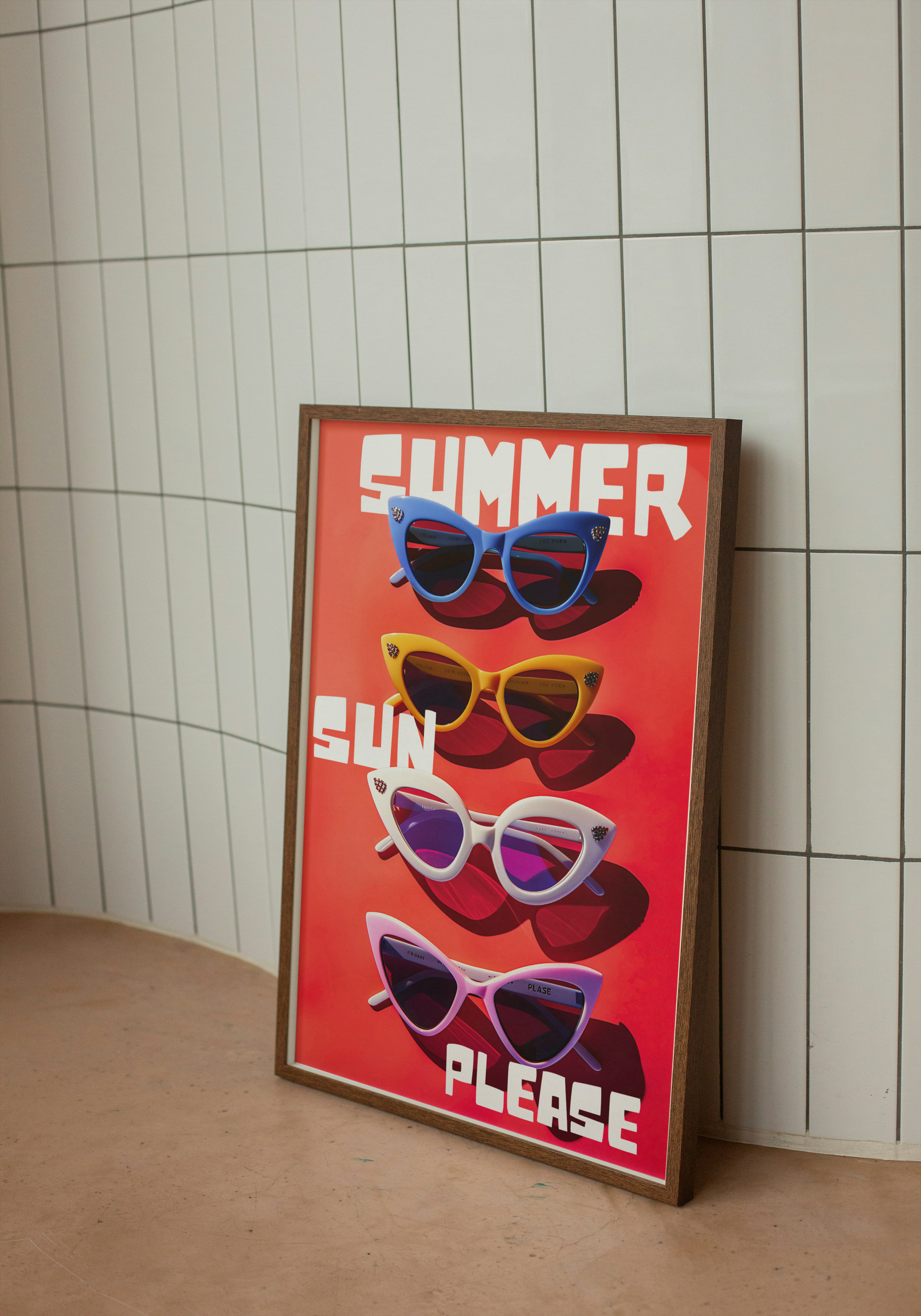 Summer Sun Please – Retro Sunglasses Pop Art Poster